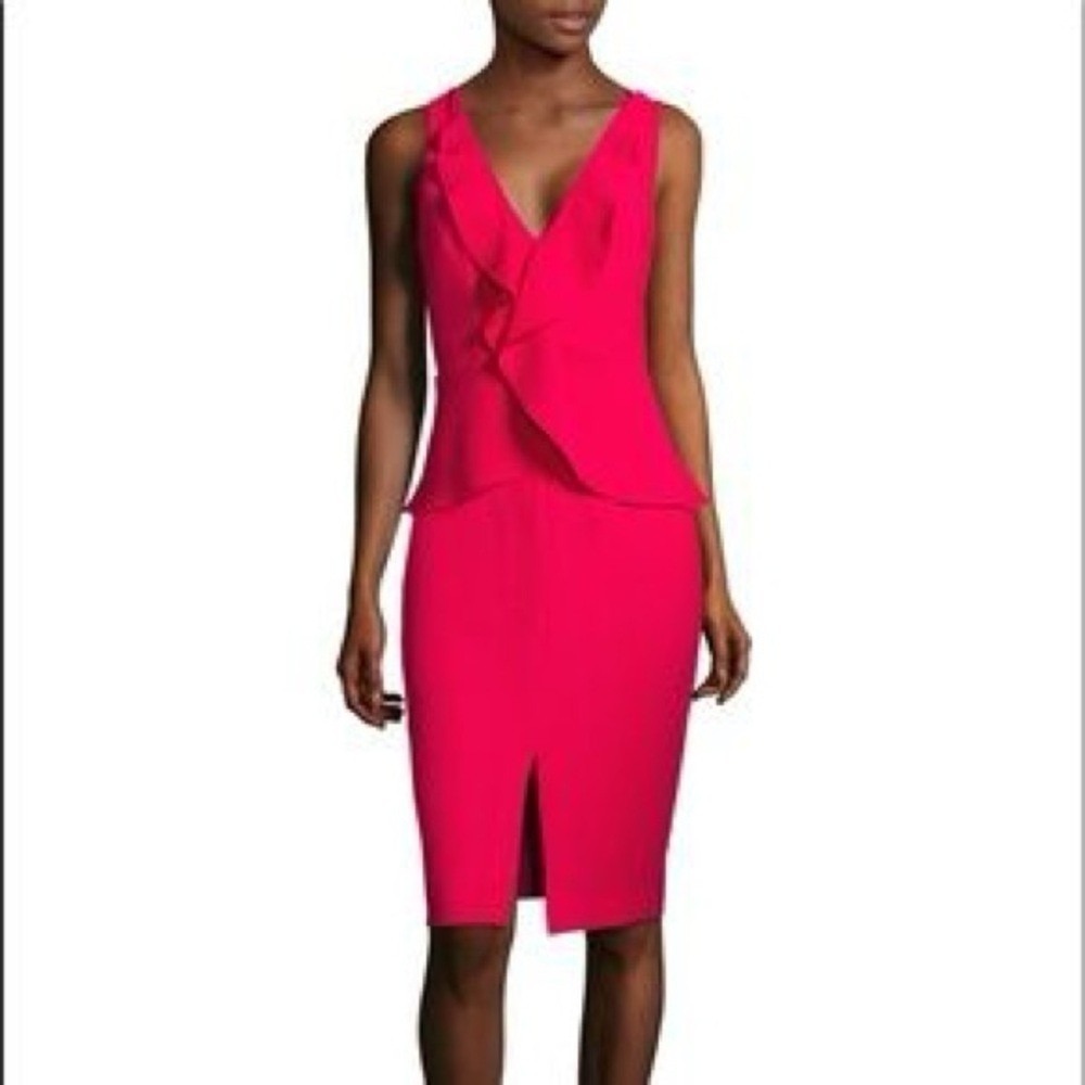Black Halo Fuchsia Midi Dress